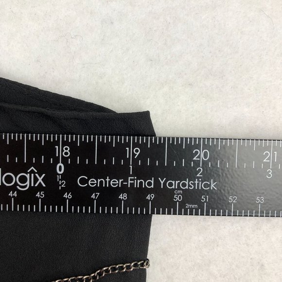 Line & Dot Women's Size Medium Black Chain Detail Sleeveless Crepe Blouse - Picture 5 of 11